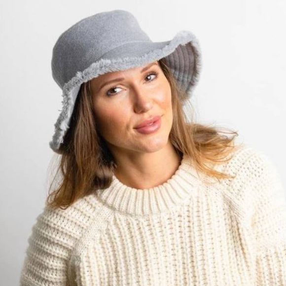 Hat Attack Frayed Edge Bucket Hat Light Gray Size OS - NWT $78 - Picture 5 of 6